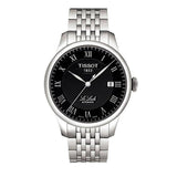 Tissot Le Locle Jam Tangan Tali Baja Perak Dial Hitam Otomatis Untuk Pria - T41.1.483.53