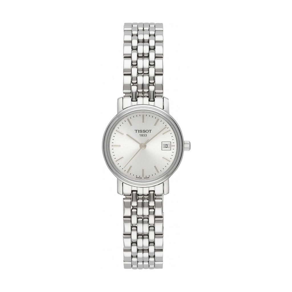 Tissot T Classic Desire White Dial Silver Steel Strap Watch for Women