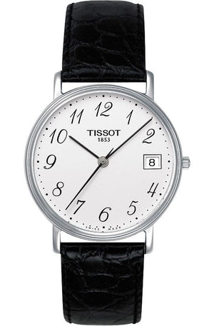 Tissot T Classic Desire White Dial Black Leather Strap Watch For Men - T52.1.421.12