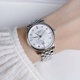 Tissot Carson Premium Automatic Lady Diamonds White Dial Silver Steel Strap Watch for Women - T122.207.11.036.00