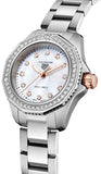 Tag Heuer Aquaracer Professional 200 Quartz Diamonds Mother of Pearl Dial Silver Steel Strap Watch for Women - WBP1451.BA0622