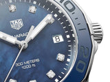 Tag Heuer Aquaracer Diamonds Blue Dial Silver Steel Strap Watch for Women - WAY131L.BA0748