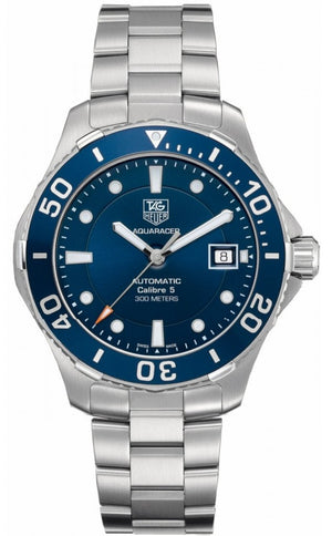 Tag Heuer Aquaracer Caliber 5 Automatic Blue Dial Silver Steel Strap Watch for Men - WAN2111.BA0822