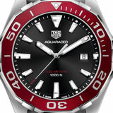 Jam Tangan Pria Tag Heuer Aquaracer Dial Hitam dengan Tali Baja Perak - WAY101B.BA0746