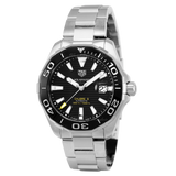 Tag Heuer Aquaracer Caliber 5 Black Dial Silver Steel Strap Watch for Men - WAY201A .BA0927