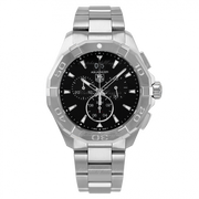 Tag Heuer Aquaracer Chronograph Black Dial Silver Steel Strap Watch for Men - CAY1110.BA0927