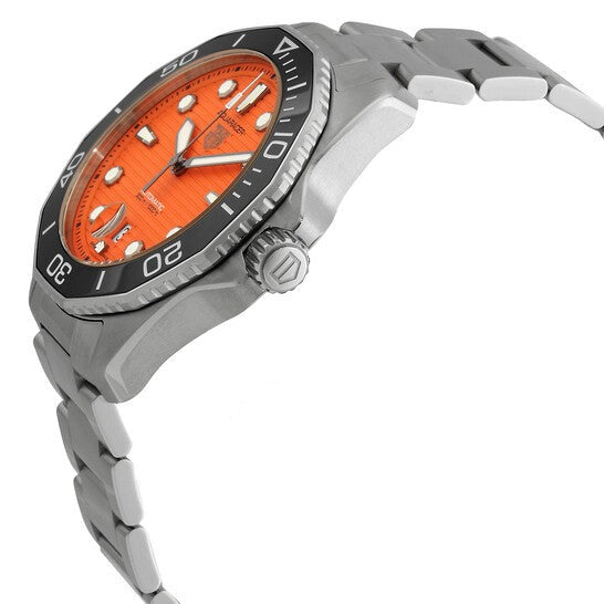 Tag Heuer Aquaracer Professional 300 Diver Automatic Orange Dial Silver Steel Strap Watch for Men - WBP201F.BA0632