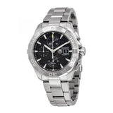 Tag Heuer Aquaracer Automatic Chronograph Black Dial Silver Steel Strap Watch for Men - CAY2110.BA0927