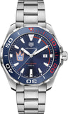 Tag Heuer Aquaracer Henrik Lundqvist Special Edition Blue Dial Silver Steel Strap Watch for Men - WAY101J.BA0746