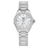 Tag Heuer Aquaracer Professional 200 Quartz Diamond Mother of Pearl Dial Silver Steel Strap Watch for Women - WBP1417.BA0622