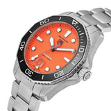 Tag Heuer Aquaracer Professional 300 Diver Automatic Orange Dial Silver Steel Strap Watch for Men - WBP201F.BA0632