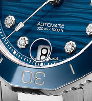 Tag Heuer Aquaracer Professional 300 Automatic Diamonds Blue Dial Silver Steel Strap Watch for Women - WBP231B.BA0618