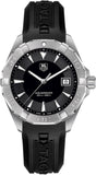 Tag Heuer Aquaracer Quartz Black Dial Black Rubber Strap Watch for Men - WAY1110.FT8021