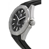 Tag Heuer Aquaracer Quartz Black Dial Black Rubber Strap Watch for Men - WAY1110.FT8021