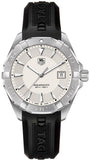 Tag Heuer Aquaracer Quartz White Dial Black Rubber Strap Watch for Men - WAY1111.FT8021