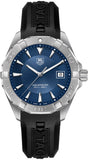 Tag Heuer Aquaracer Quartz Blue Dial Black Rubber Strap Watch for Men - WAY1112.FT8021