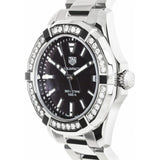 Jam Tangan Tag Heuer Aquaracer Quartz Diamonds Black Dial Silver Steel Strap untuk Wanita - WAY131P.BA0748