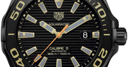 Tag Heuer Aquaracer 300 Calibre 5 Automatic Black Dial Brown Nylon Strap Watch for Men - WAY208C.FC6383