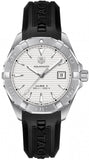 Tag Heuer Aquaracer Caliber 5 White Dial Black Rubber Strap Watch for Men - WAY2111.FT8021