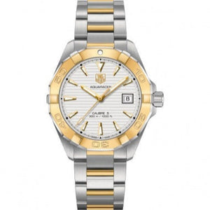 Tag Heuer Aquaracer Calibre 5 Automatic White Dial Two Tone Steel Strap Watch for Men - WAY2151.BD0912