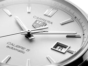 Tag Heuer Carrera Automatic Caliber 5 White Dial Silver Steel Strap Watch for Men - WAR211B.BA0782