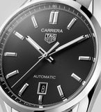 Tag Heuer Carrera Date Black Dial Silver Steel Strap Watch for Men - WBN2110.BA0639