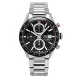 Tag Heuer Carrera Automatic Chronograph Black Dial Silver Steel Strap Watch for Men - CBM2110.BA0651