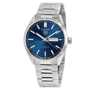 Tag Heuer Carrera Day Date Blue Dial Silver Steel Strap Watch for Women - WBN2012.BA0640