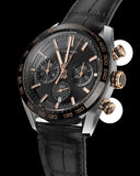 Tag Heuer Carrera Chronograph Black Dial Black Leather Strap Watch for Men - CBN2A5A.FC6481