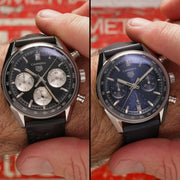 Tag Heuer Carrera Automatic Chronograph Black Dial Black Leather Strap Watch for Men - CBS2210.FC6534