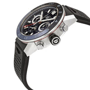Tag Heuer Carrera Automatic Chronograph Steel & Ceramic Black Dial Black Rubber Strap Watch for Men - CBG2A1Z.FT6157