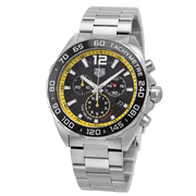 Tag Heuer Formula 1 Chronograph Black Dial Silver Steel Strap Watch for Men- CAZ101AC.BA0842