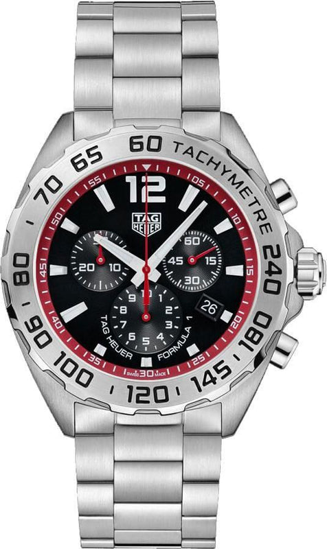 Jam Tangan Pria Tag Heuer Formula 1 Chronograph Dial Hitam Tali Baja Perak - CAZ101Y.BA0842