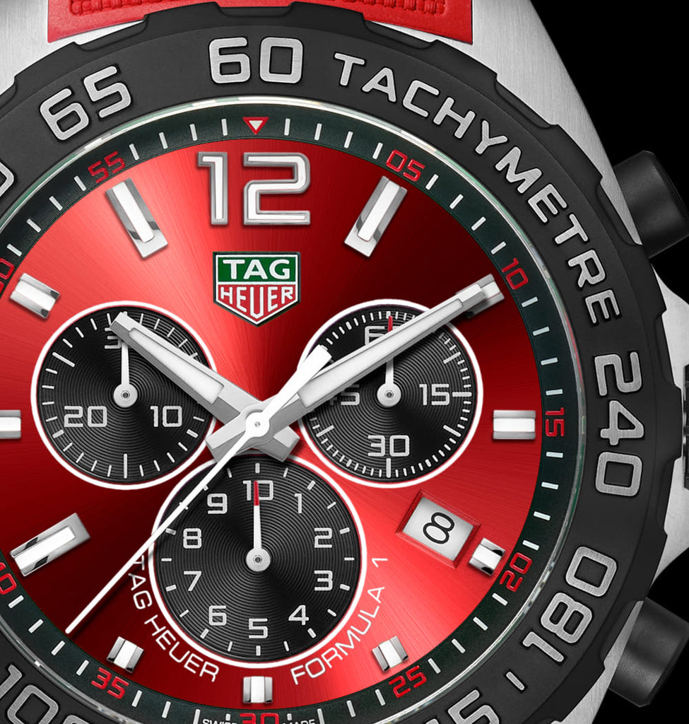 Men's TAG Heuer FORMULA 1 Red Rubber Strap Watch | 43mm | CAZ101AN.FT8055