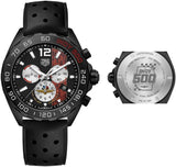 Tag Heuer Formula 1 Indy 500 Edisi Terbatas Chronograph Black Dial Black Rubber Strap Watch untuk Pria - CAZ101AD.FT8024
