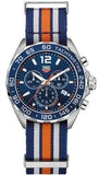Tag Heuer Formula 1 Chronograph 43mm Dial Biru Jam Tangan NATO Strap untuk Pria - CAZ1014.FC8196