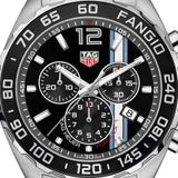 Tag Heuer Formula 1 Chronograph Black Dial Silver Steel Strap Watch untuk Pria - CAZ101H.BA0842