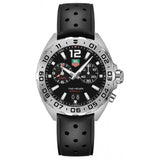 Tag Heuer Formula 1 Alarm Quartz Black Dial Black Rubber Strap Watch for Men -  WAZ111A.FT8023