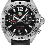 Tag Heuer Formula 1 Alarm Quartz Black Dial Black Rubber Strap Watch for Men -  WAZ111A.FT8023