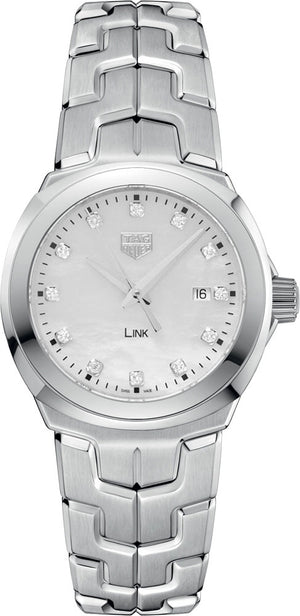 Tag Heuer Link Quartz Diamonds Mother of Pearl Dial Silver Steel Strap Watch for Women - WBC1312.BA0600