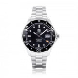 Tag Heuer Aquaracer Automatic Caliber 5 Black Dial Silver Steel Strap Watch for Men - WAN2110.BA0822