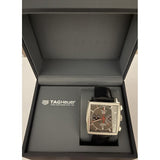 Tag Heuer Monaco Calibre 12 Final Edition Chronograph Grey Dial Black Leather Strap Watch for Men - CAW211J.FC6476