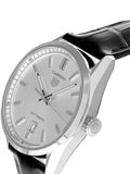 Tag Heuer Carrera Date Silver Dial Black Leather Strap Watch for Men - WBN2111.FC6505