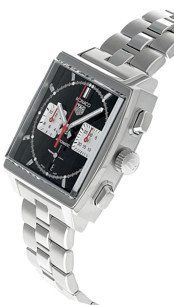 Tag Heuer Monaco Automatic Chronograph Black Dial Silver Steel