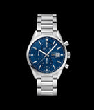 Tag Heuer Carrera Chronograph 41mm Blue Dial Silver Steel Strap Watch for Men - CBK2112.BA0715