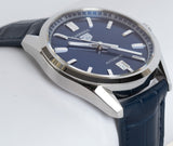 Tag Heuer Carrera Date Blue Dial Blue Leather Strap Watch for Men - WBN2112.FC6504