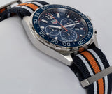 Tag Heuer Formula 1 Chronograph 43mm Dial Biru Jam Tangan NATO Strap untuk Pria - CAZ1014.FC8196