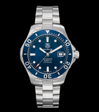 Tag Heuer Aquaracer Caliber 5 Automatic Blue Dial Silver Steel Strap Watch for Men - WAN2111.BA0822