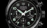 Tag Heuer Autavia Chronometer Flyback Chronograph Black Dial Black Leather Strap Watch for Men - CBE511C.FC8280