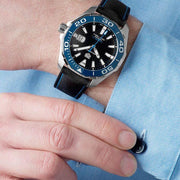 Tag Heuer Aquaracer Calibre 5 Automatic Black Dial Black Nylon Strap Watch for Men - WAY201C.FC6395